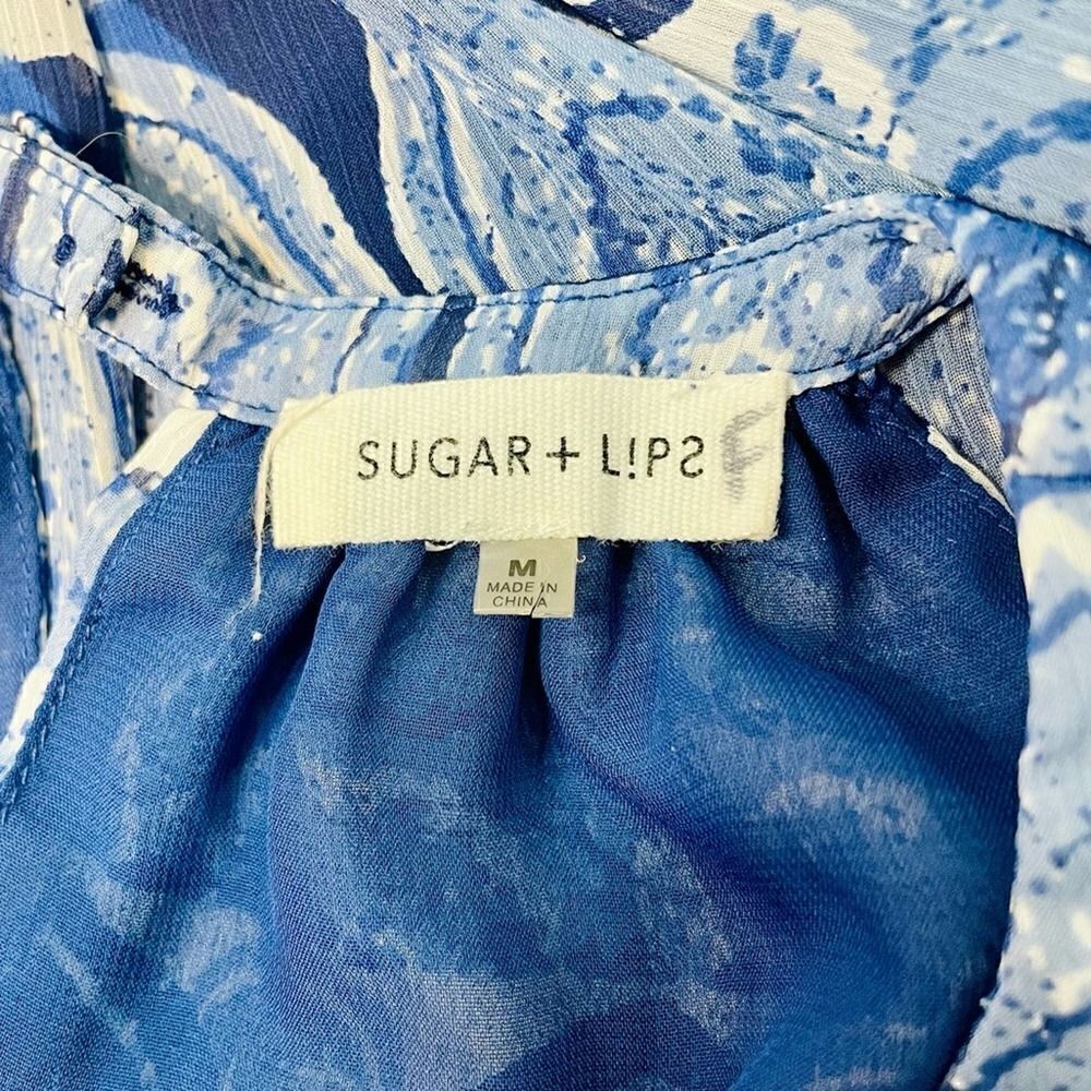 Sugarlips Paisley Print Halter Blouse Blue - Picture 9 of 11